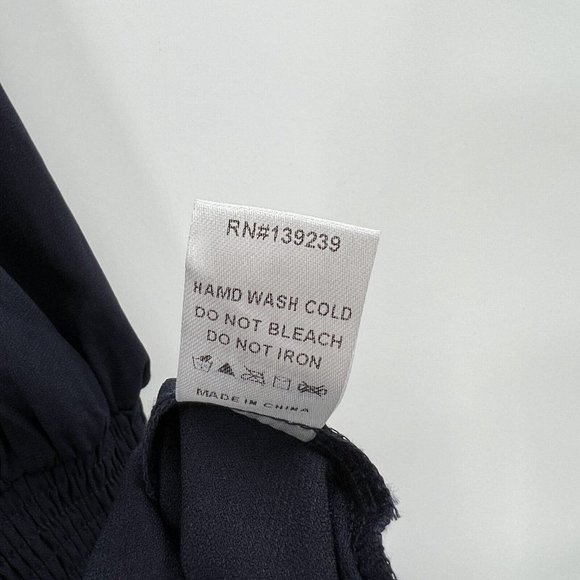 Pomander Place by Tuckernuck Navy Blue Crepe Kenzo Mini Dress sz XS Tiered NWOT - Picture 5 of 5